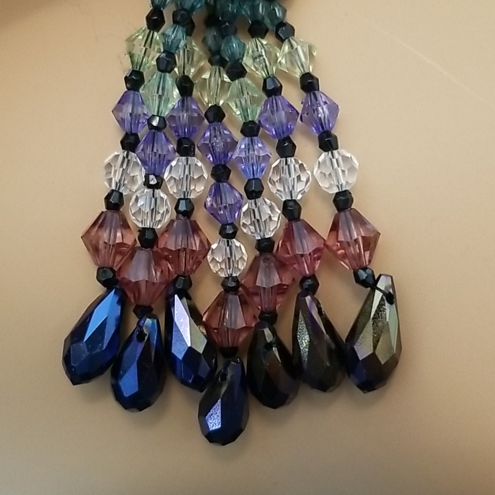 Betsey Johnson Black Peacock Statement Necklace  - Picture 5 of 8